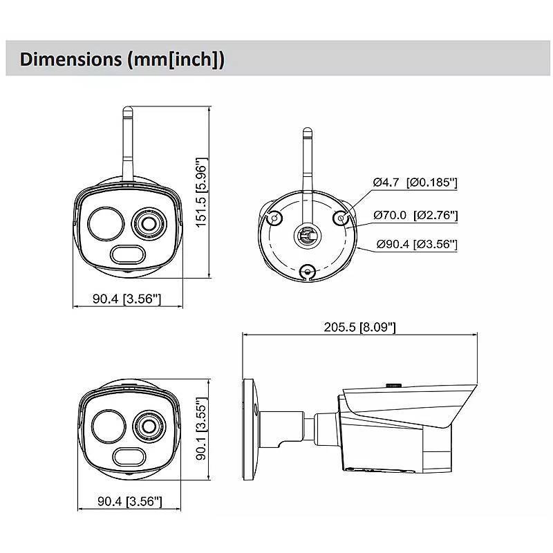 Dahua TPC-BF1241P-D3F4 IP-Thermal Kamera 4MP T/N, 4 MegapixelThermal Kamera | Blickwinkel:50,6° (Objektiv-Brennweite 3,