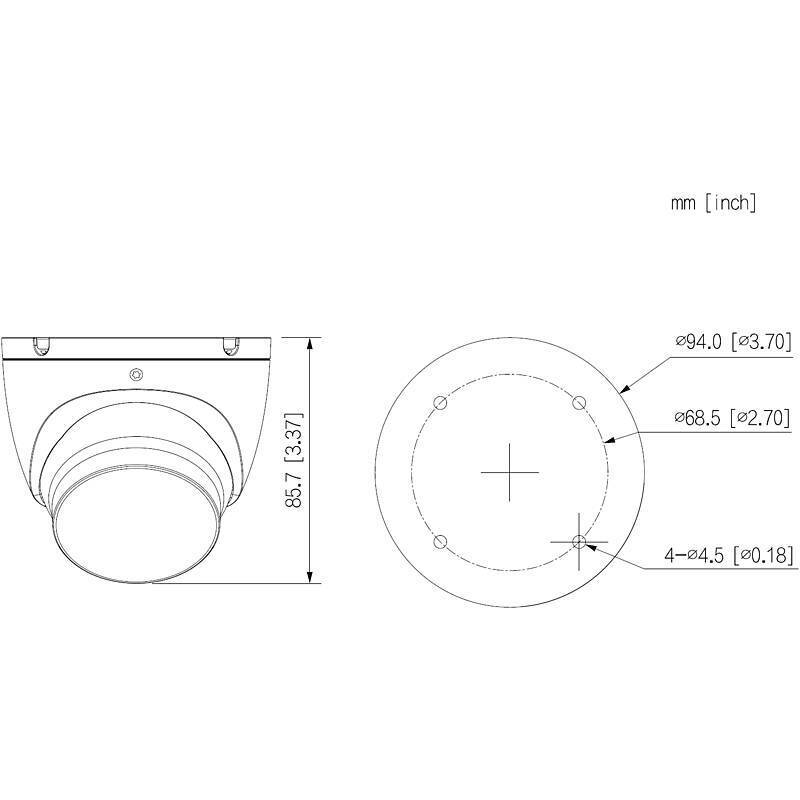 Dahua HAC-HDW1500TLMP-A-0280B-S2 HD Kamera 5MPx, 5 MegapixelDome Kamera | Blickwinkel:111,9° (Objektiv-Brennweite 2,8 m
