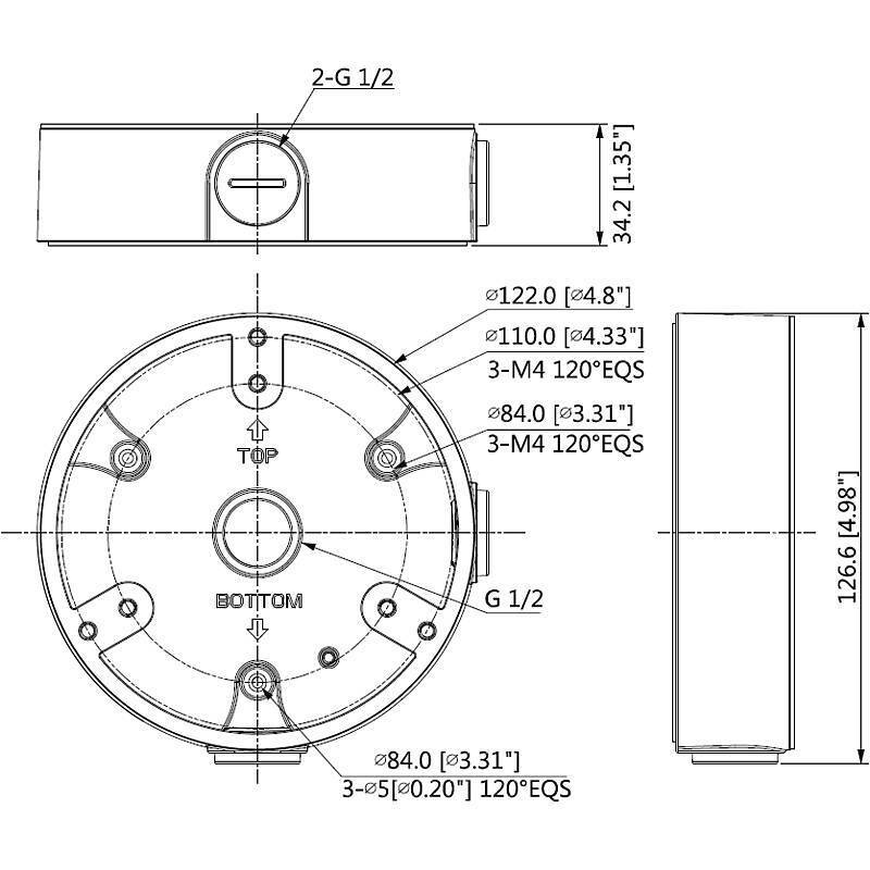 Dahua PFA137-DG Halterung, dunkel grau, Halterung, Zubehörartikel | Anwendung: Videoüberwachung | Farbe: Grau