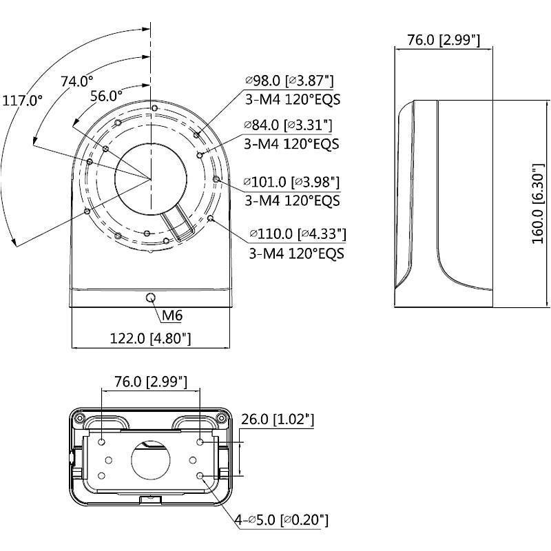 Dahua PFB203W-DG Halterung, dunkel grau, Halterung, Zubehörartikel | Anwendung: Videoüberwachung | Farbe: Grau