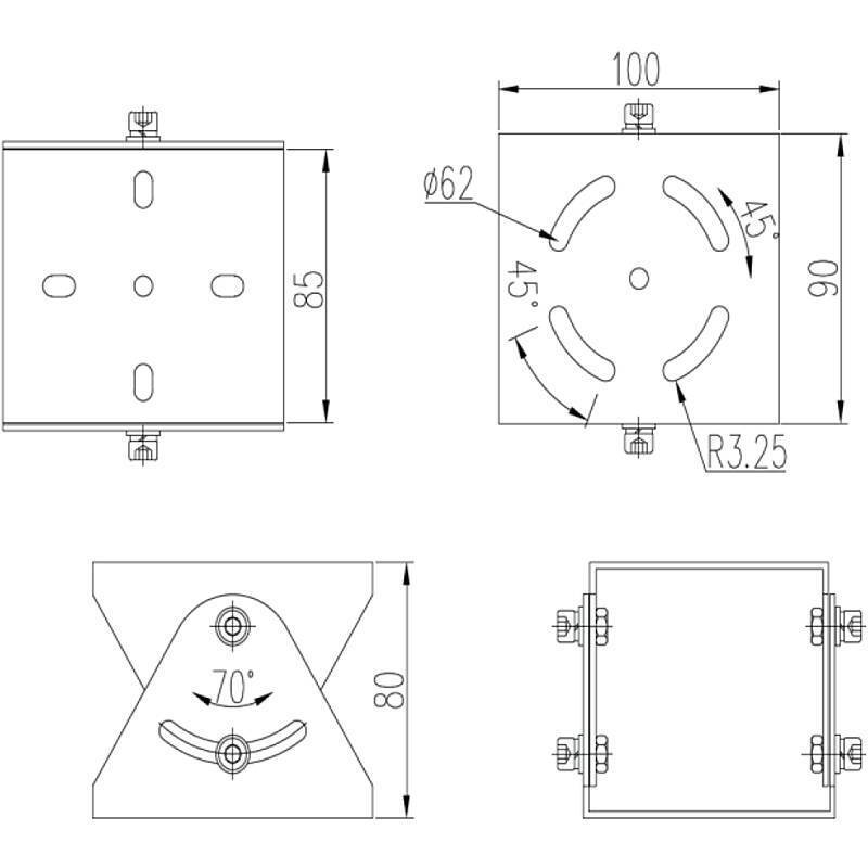 Dahua ZAZ100W Adapter, Ex-Proof, Zubehörartikel, Adapter | Anwendung: Videoüberwachung | Farbe: Silber