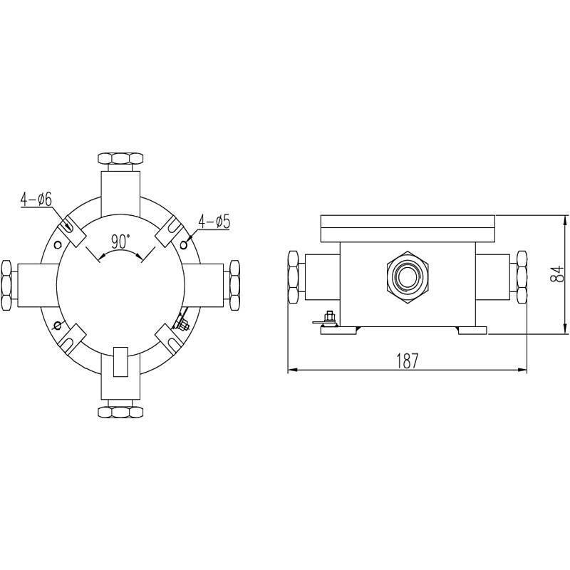 Dahua ZA-JXD4 Anschlussdose, Ex-Proof, Halterung, Zubehörartikel, Anschlussbox | Anwendung: Videoüberwachung | Farbe: S