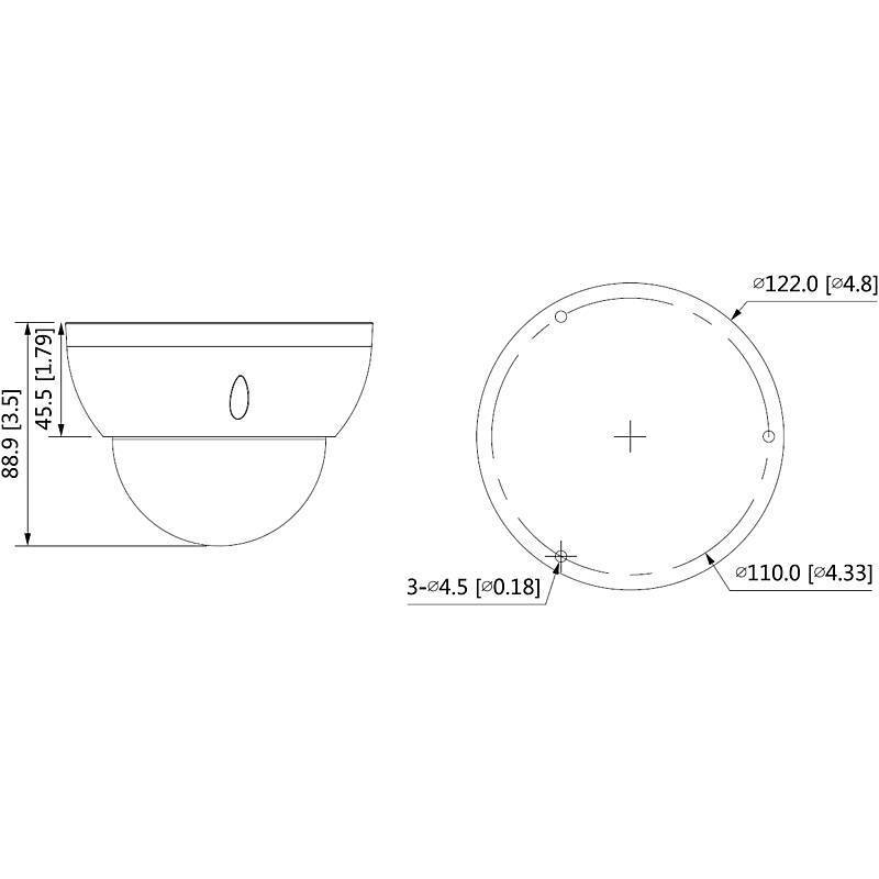 Dahua HAC-HDBW2501RP-Z-S2-B HD Kamera 5MP T/N IR, 5 MegapixelDome Kamera | Blickwinkel:113° - 31,4° (Objektiv-Brennweit