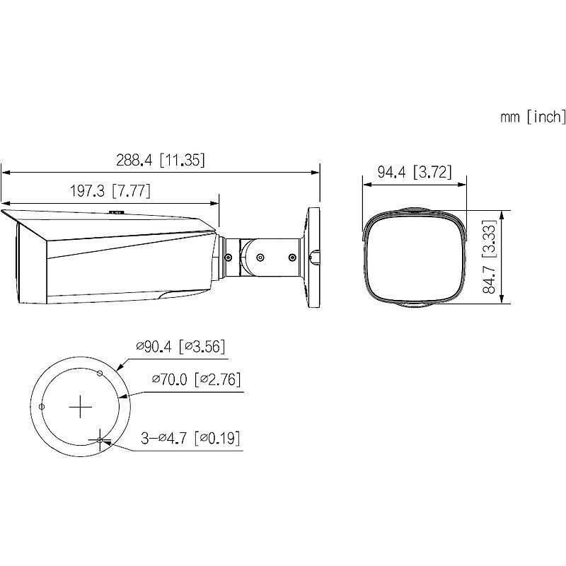 Dahua IPC-HFW5449T1P-ZE-LED IP-Kamera 4MP T/N PoE, 4 MegapixelBullet Kamera | Blickwinkel:115° - 48° (Objektiv-Brennwei