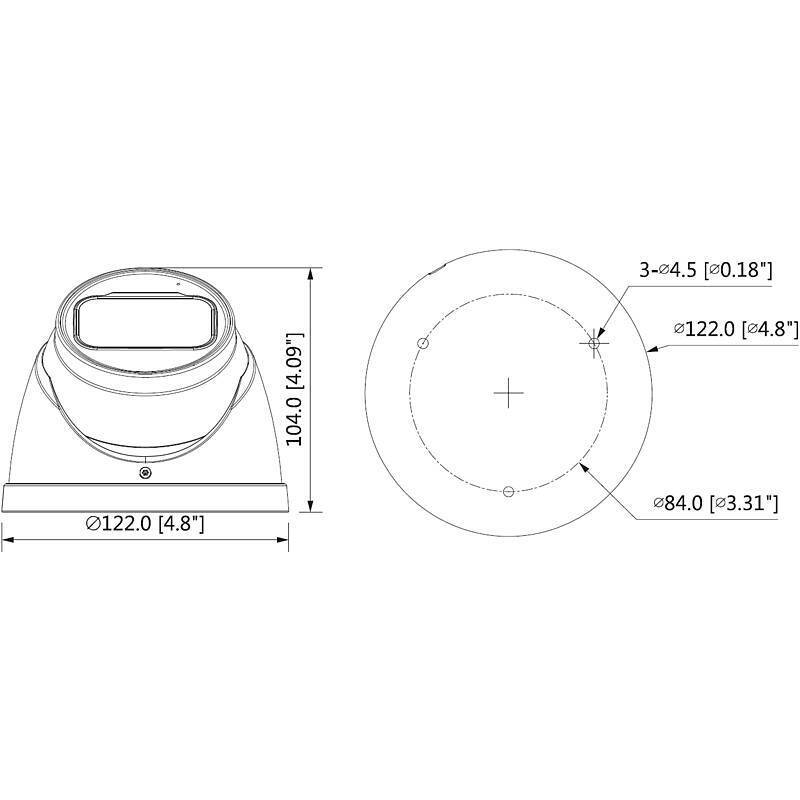 Dahua HAC-HDW2501TP-Z-A-S2 HD Kamera 5MPx T/N IR, 5 MegapixelDome Kamera | Blickwinkel:113° - 31,4° (Objektiv-Brennweit