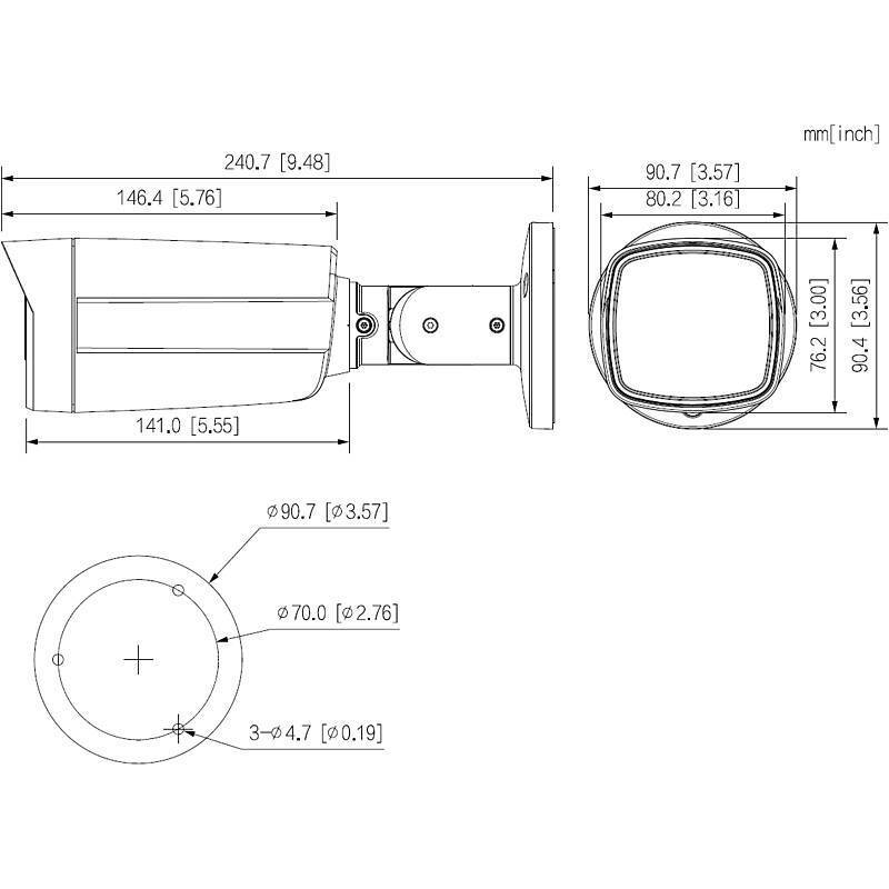 Dahua HAC-ME1509THP-A-PV-0360B-S2 HD Kamera 5MPx, 5 MegapixelDome Kamera | Blickwinkel:89° - 35° (Objektiv-Brennweite 3