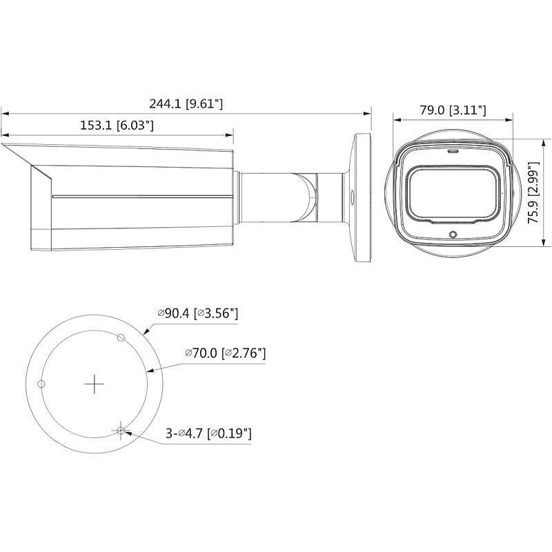 Dahua HAC-HFW2802TUP-Z-A HD Kamera 4K T/N IR IP67, 4K Ultra HDBullet Kamera | Blickwinkel:113° - 47° (Objektiv-Brennwei