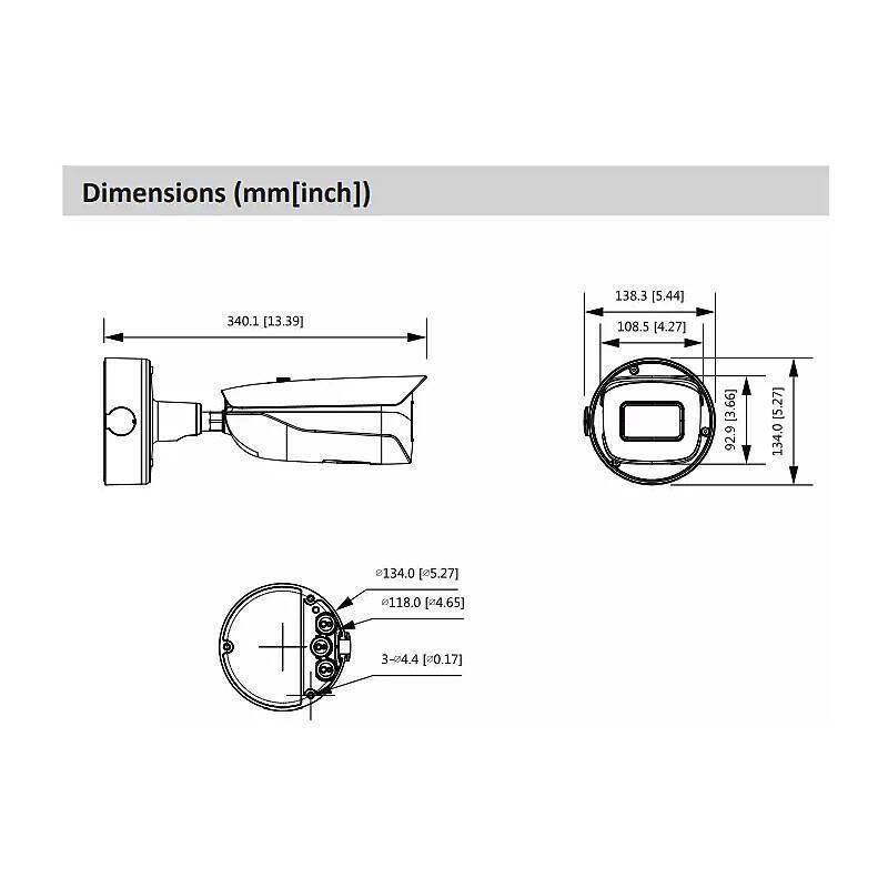 Dahua IPC-HFW7442H-Z-S2 IP-Kamera 4MPx T/N IR PoE, 4 MegapixelBullet Kamera, KFZ-Kennzeichen-Erkennung | Blickwinkel:11