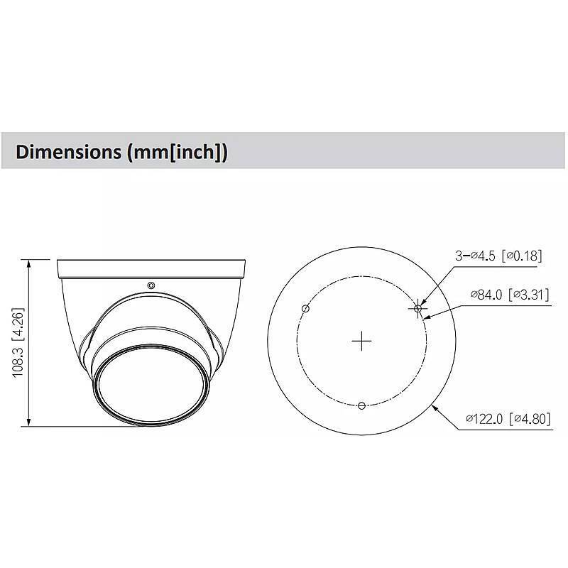Dahua IPC-HDW5842T-ZE IP-Kamera 4K T/N IR PoE, 4K Ultra HDDome Kamera | Blickwinkel:113° - 47° (Objektiv-Brennweite 2,7