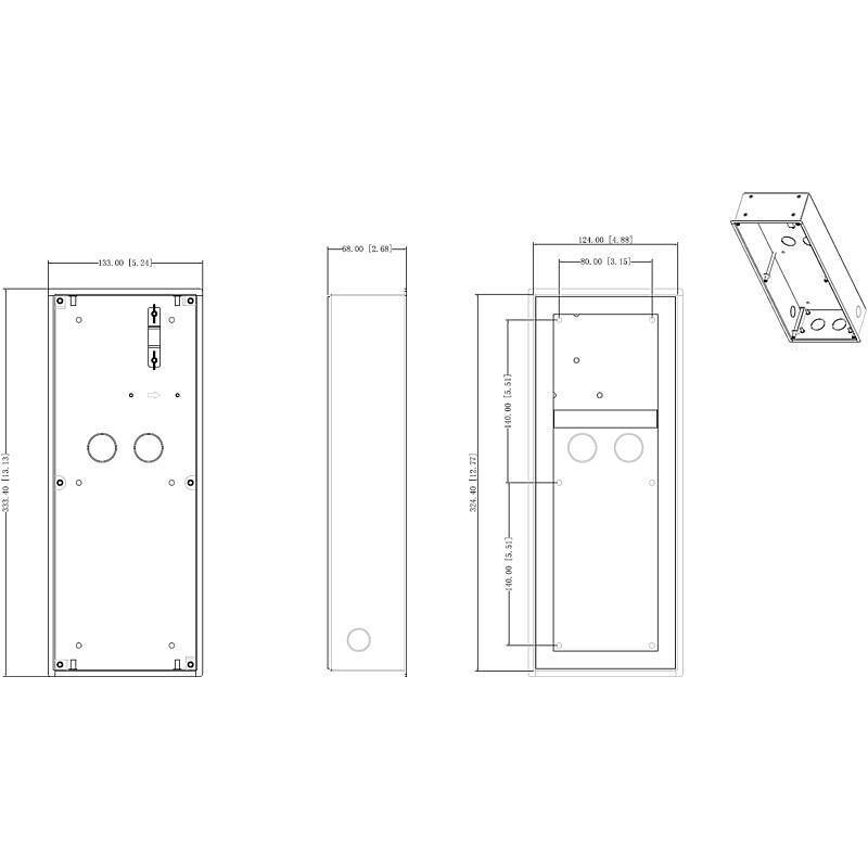 Dahua - VTM128 - 3 Modul Aufputz/Unterputz Box, Zubehörartikel, Unterputz Dose, Aufputz Dose - Modell: SIP Intercom V4.