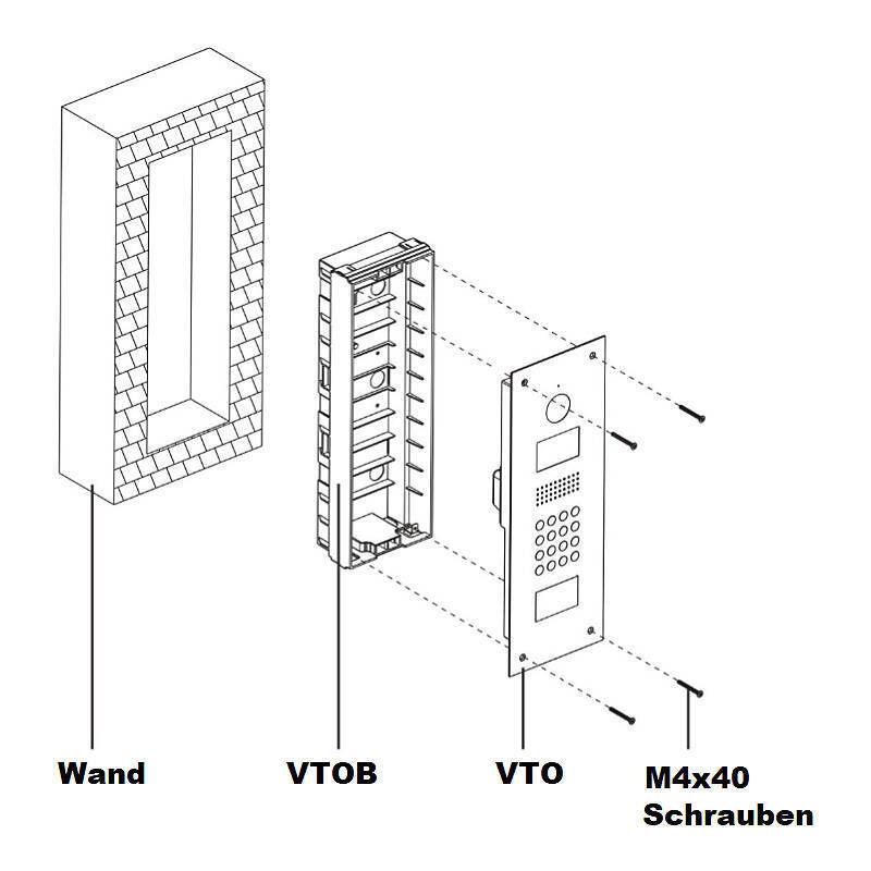 Dahua - VTOB103 - Unterputz Rahmen Apartment, Zubehörartikel, Rahmen, Unterputz Dose - Modell: SIP Intercom V4.xx, Inte