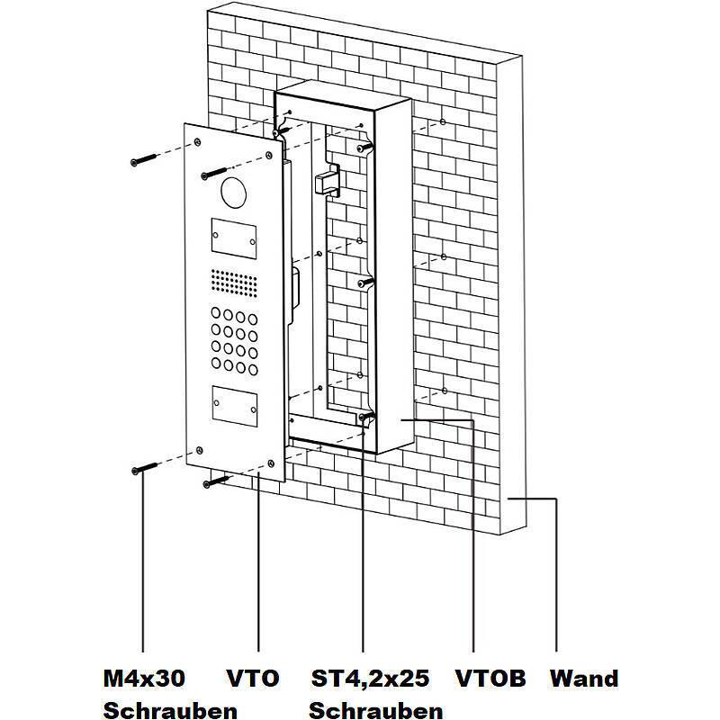 Dahua - VTOB110 - Aufputz Rahmen Apartment, Zubehörartikel, Rahmen - Modell: SIP Intercom V4.xx, Intercom V3.200 | Mont