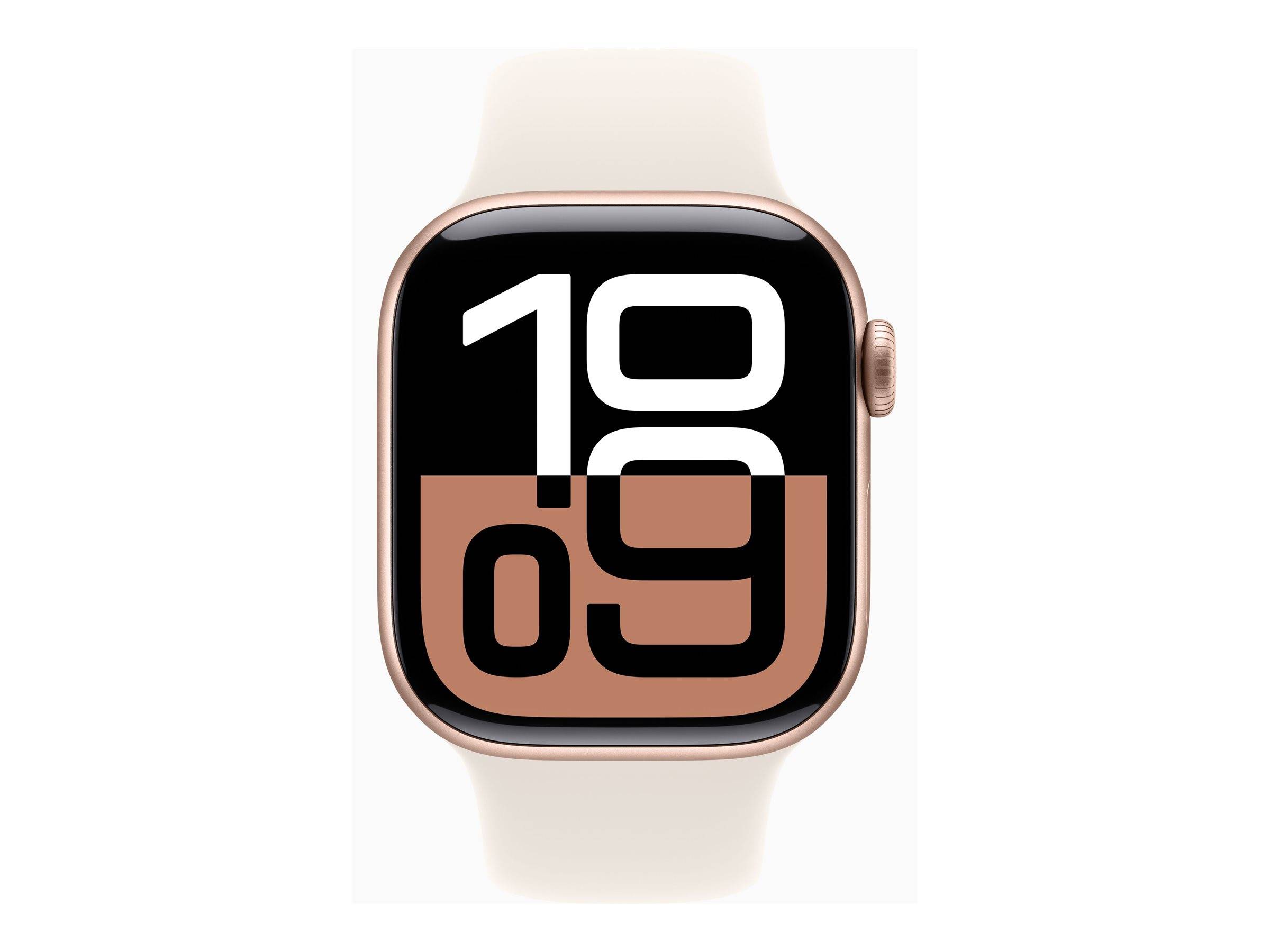 Apple Watch S10 (2024) Aluminium 42mm rosegold (Sportarmband blassrosa) S/M