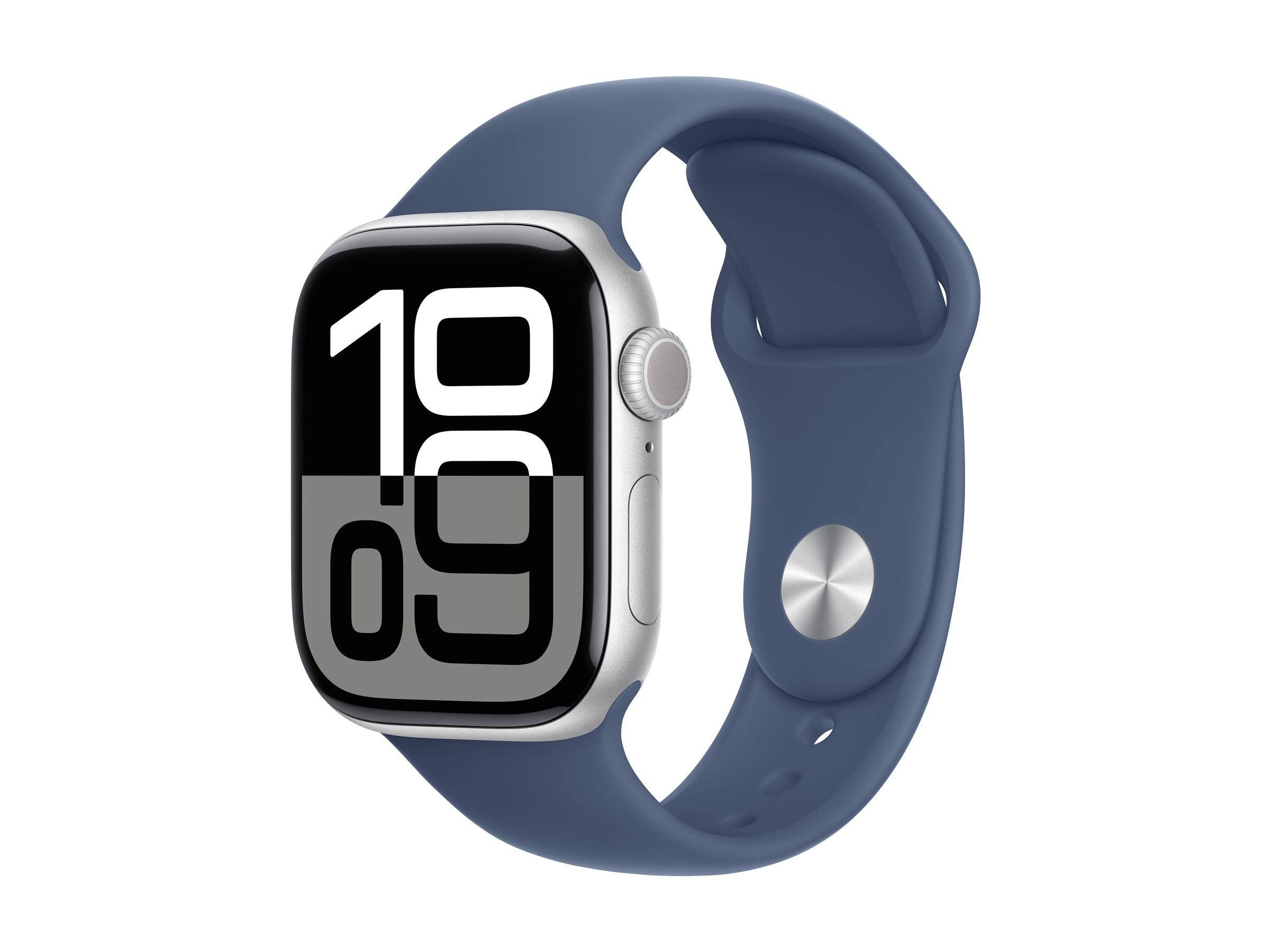 Apple Watch S10 (2024) Aluminium Cellular 42mm silber (Sportarmband denim) S/M