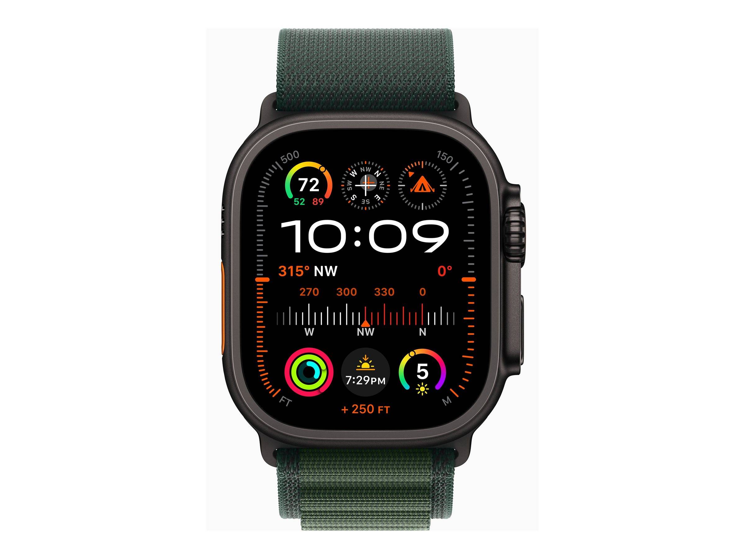APPLE Watch Ultra 2 GPS + Cellular 49mm Black Titanium Case with Dark Green Alpine Loop - Small