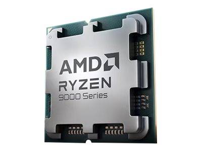 AMD Ryzen 9000 Serie Prozessor-Chip in Nahaufnahme auf weißem Hintergrund dargestellt.