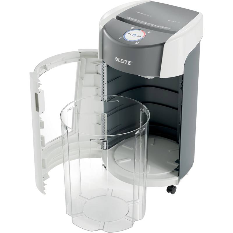 LEITZ Aktenvernichter IQ OptiMax 550 Office, weiß/grau