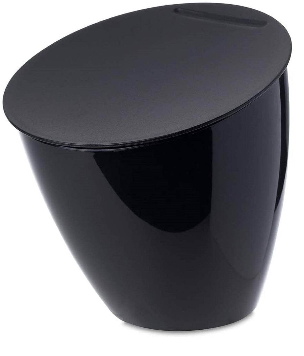 Mepal Abfallbehälter Calypso Schwarz – 2200 ml – ideal für die Küchenabfälle – Klappbarer Deckel schließt gut ab-Braucht wenig Platz-Spülm