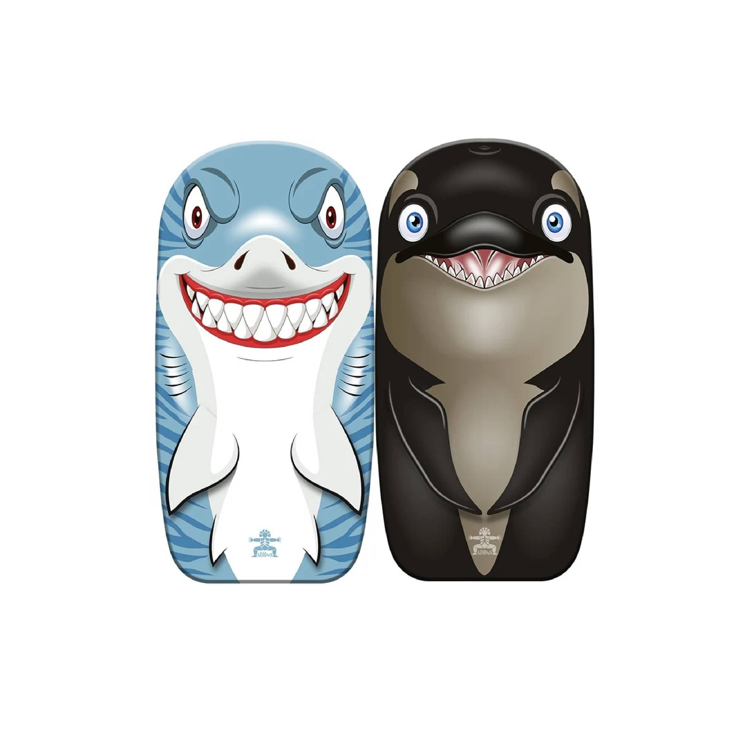 Neustanlo | Bodyboard | Motiv: Shark/Orka | 82 cm | hochwertiges EPS | ideal als Schwimmhilfe Kickboard Surfbrett Surfboard oder Schwimmbrett