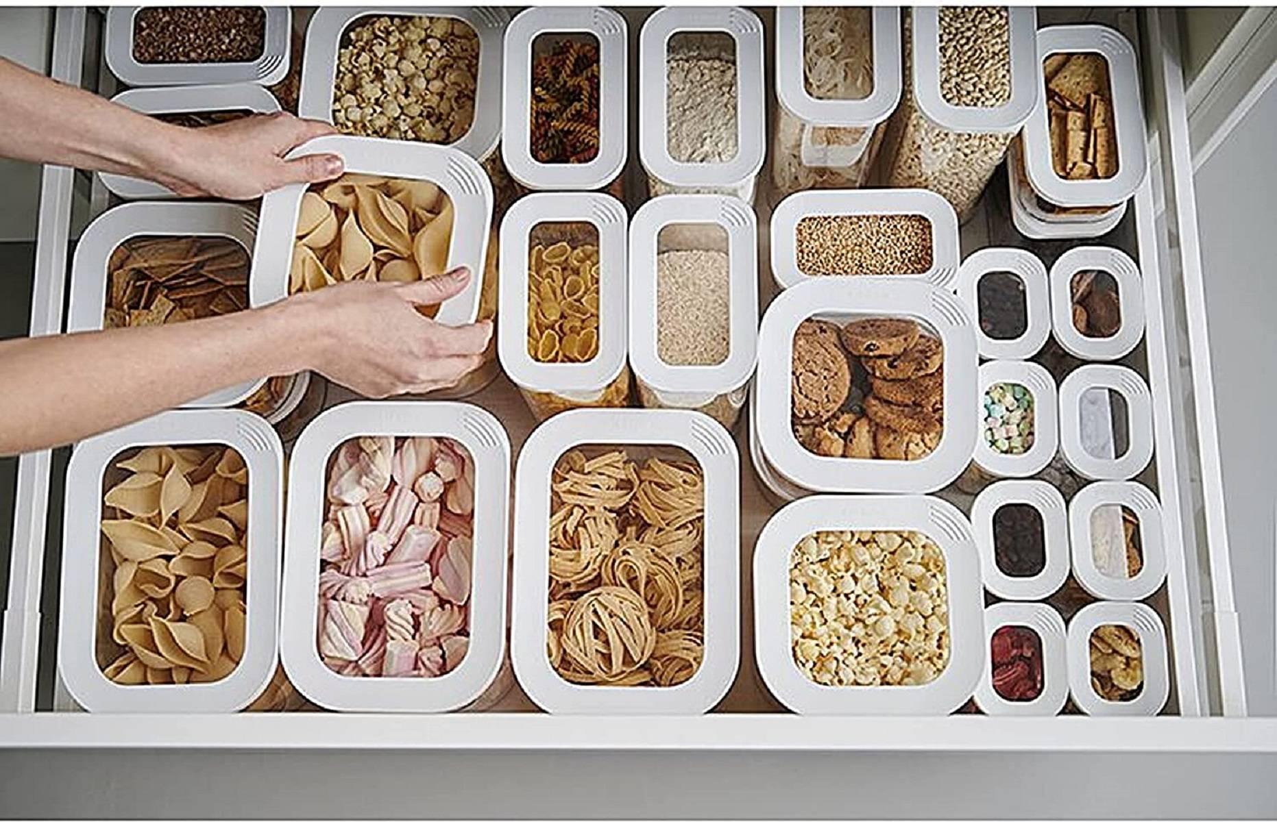 Mepal | Modula Set – 5-teilig | Starter-Set Weiß | ideal zur Aufbewahrung von trockenen Lebensmitteln | spülmaschinenfest | BPA-frei Kunststoff