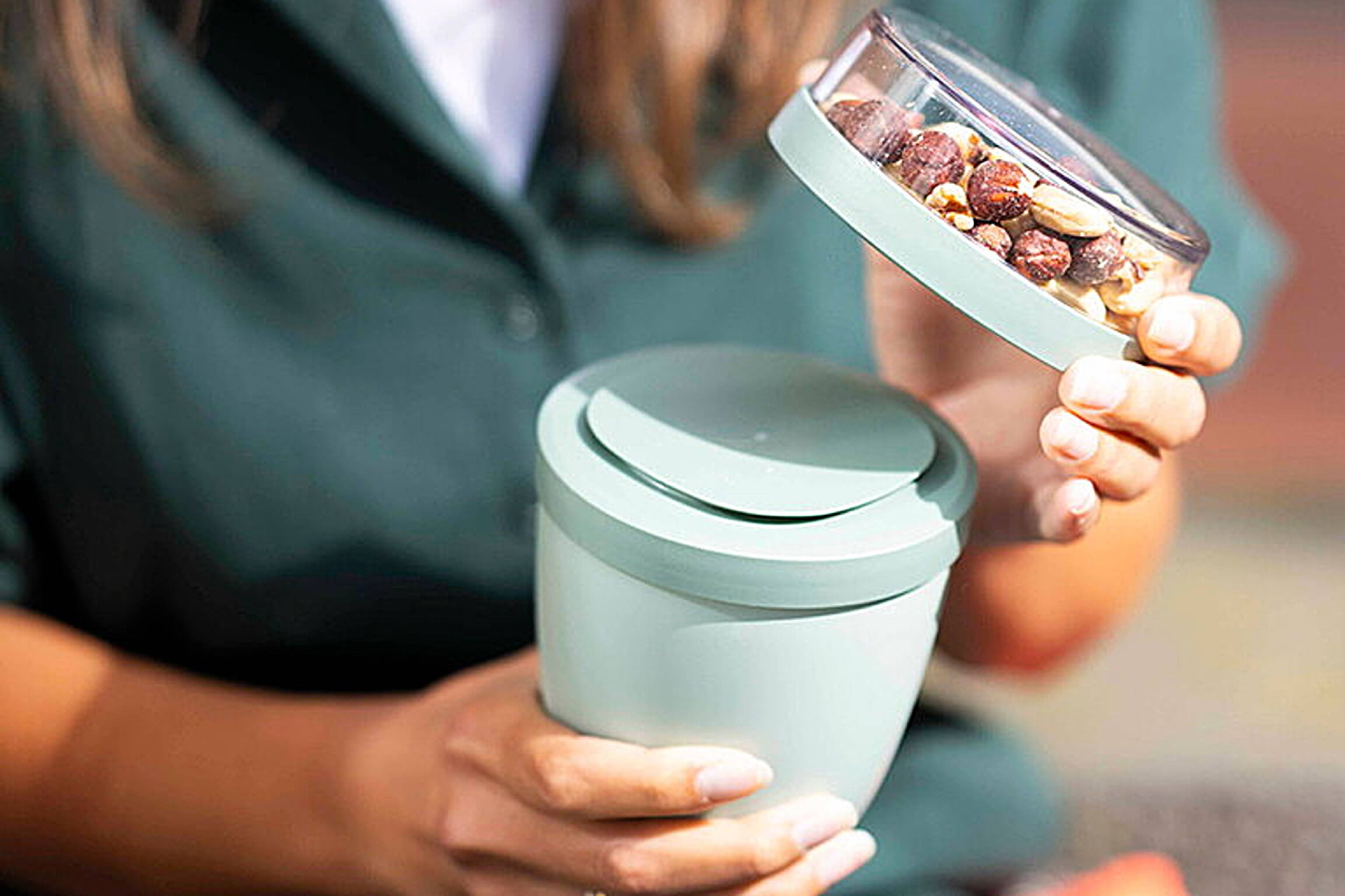 Mepal | Ellipse Snackpot Set | vielseitige Aufbewahrungslösung | tiefkühltauglich & spülmaschinenfest | ideal für unterwegs in Nordic Green