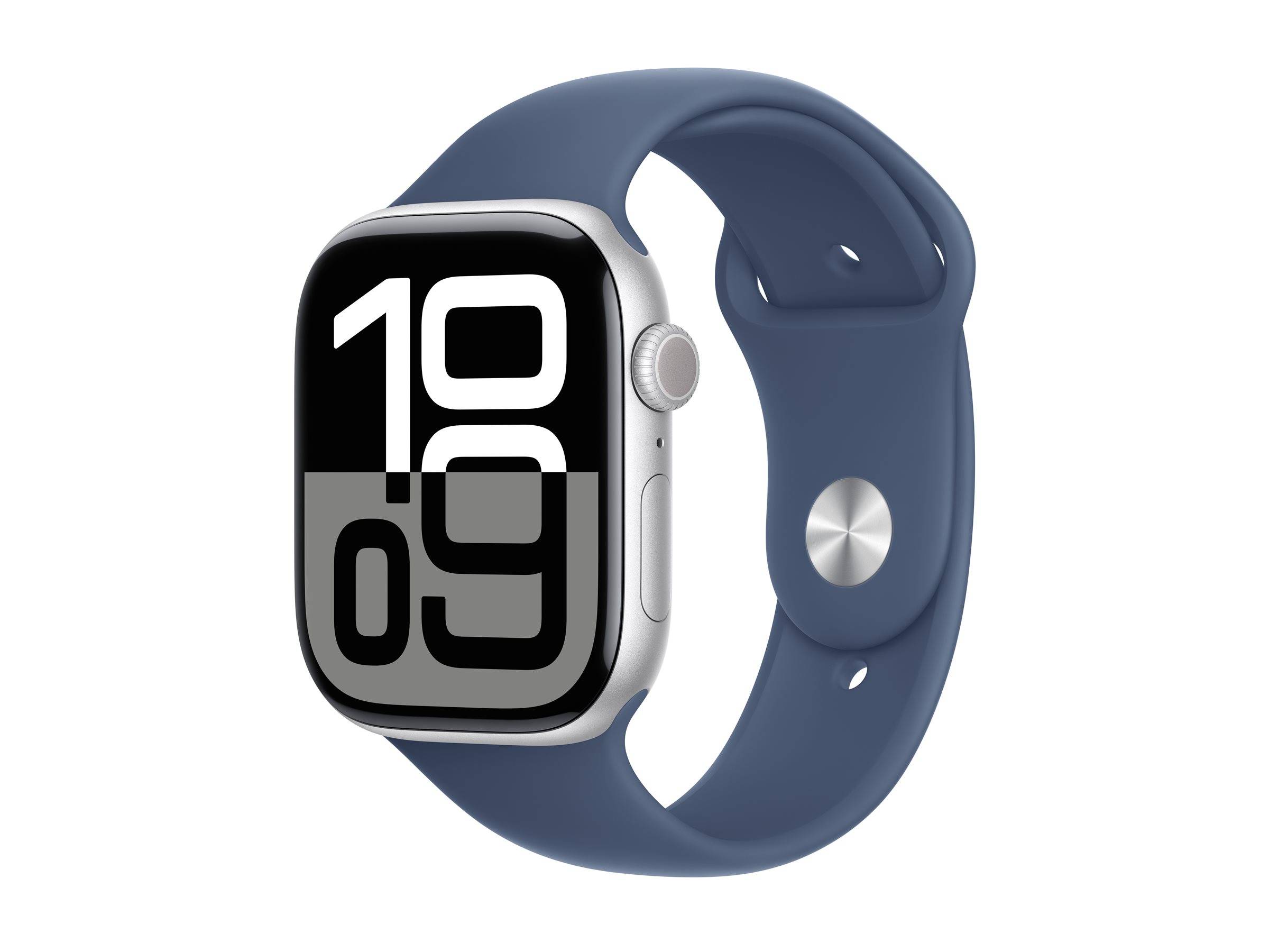 APPLE Watch Series 10 GPS + Cellular 46mm Silver Aluminium Case with Denim Sport Band - S/M RTL(P)