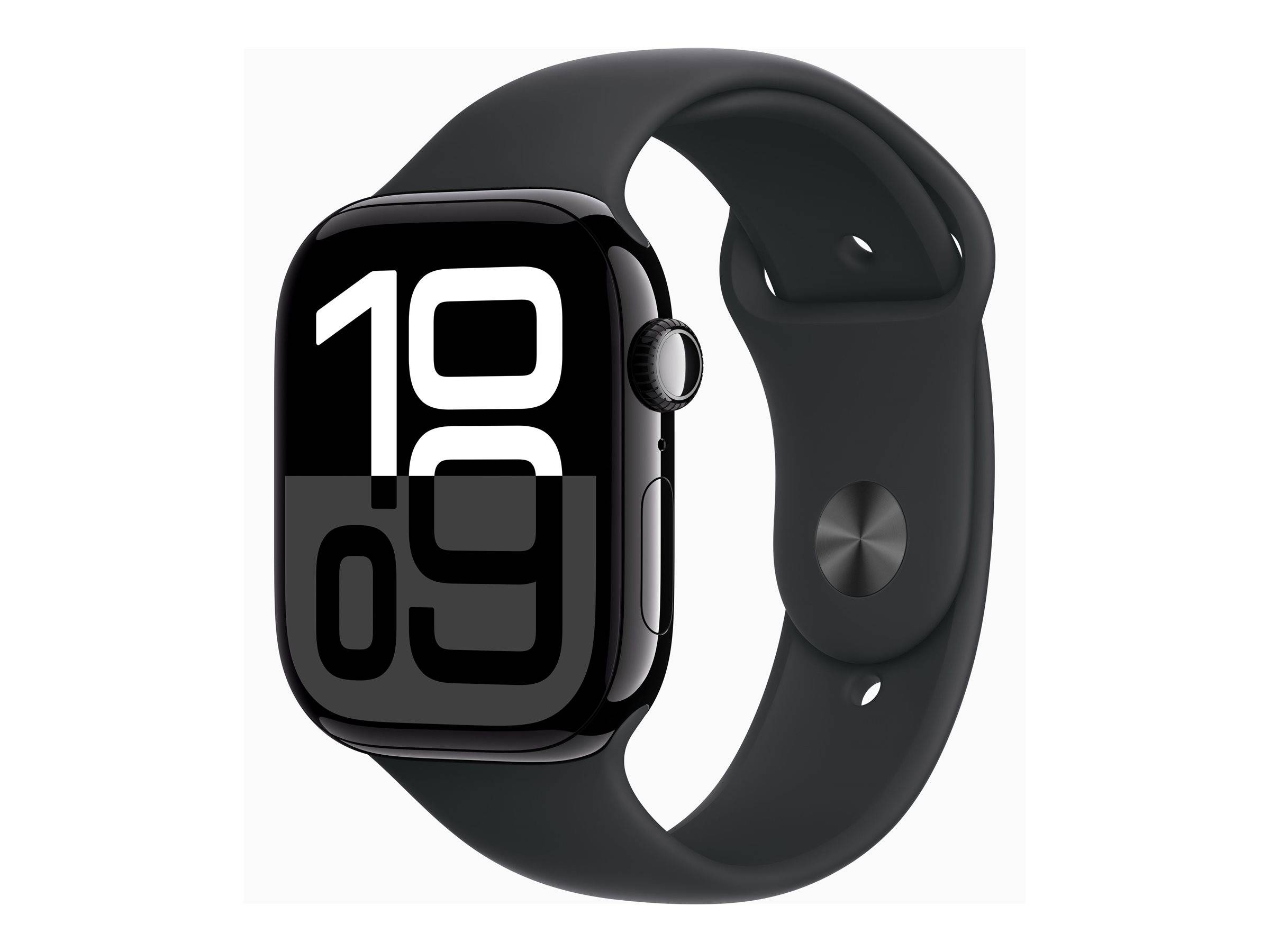 Apple Watch S10 (2024) Aluminium 46mm diamantschwarz (Sportarmband schwarz) M/L