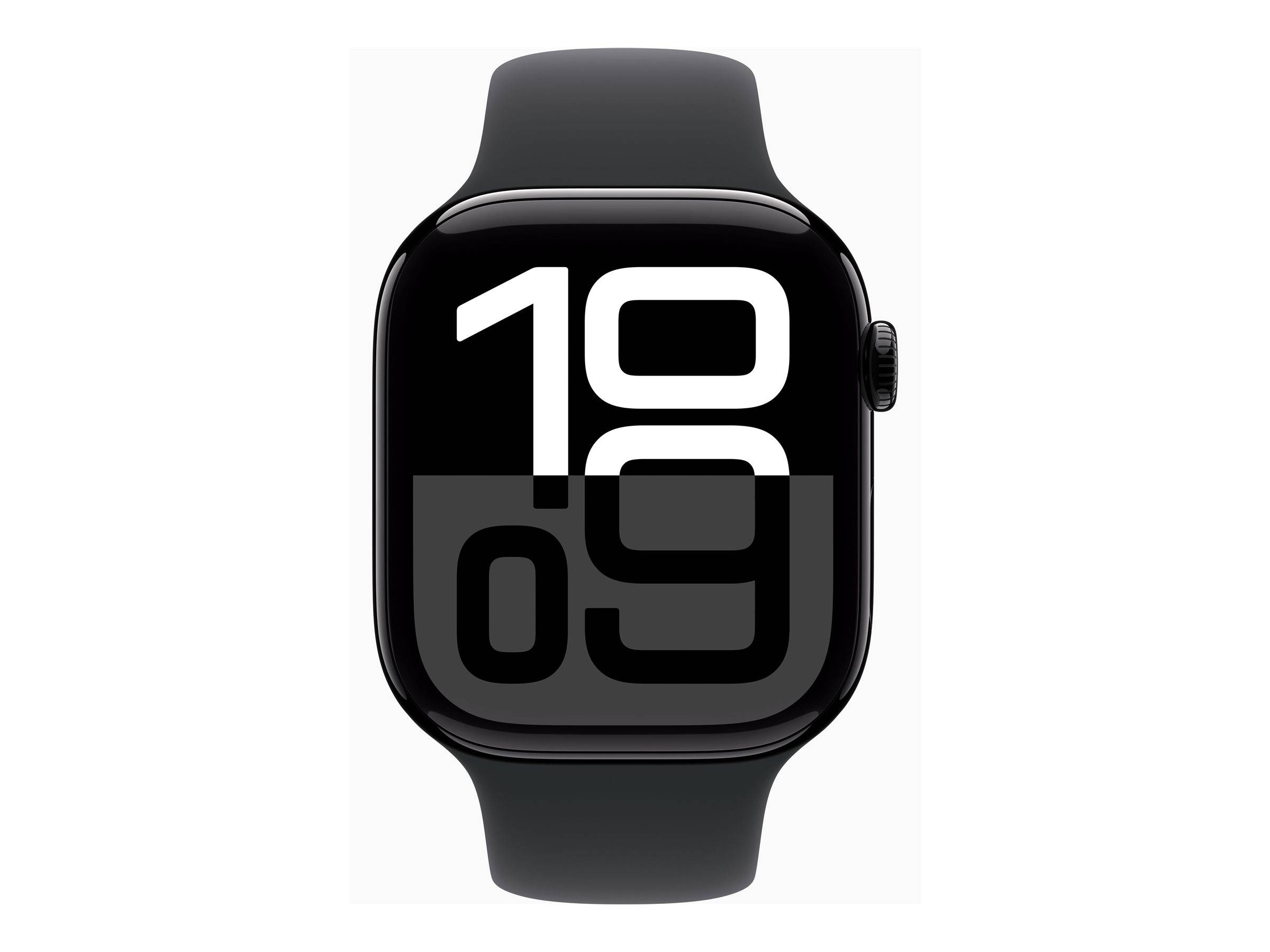 Apple Watch S10 (2024) Aluminium 46mm diamantschwarz (Sportarmband schwarz) M/L