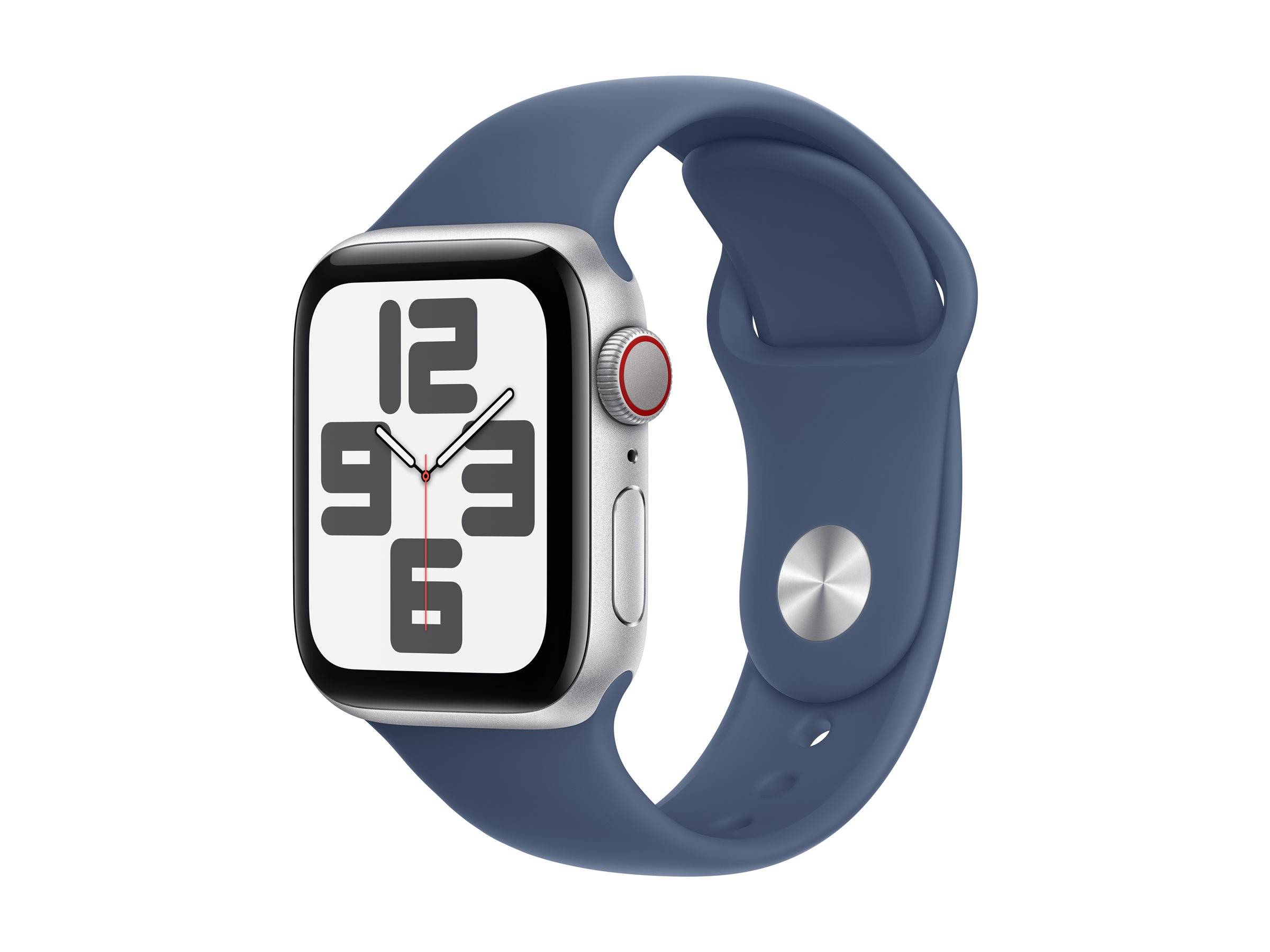 Apple Watch SE (2024) Aluminium Cellular 40mm silber (Sportarmband denim) S/M