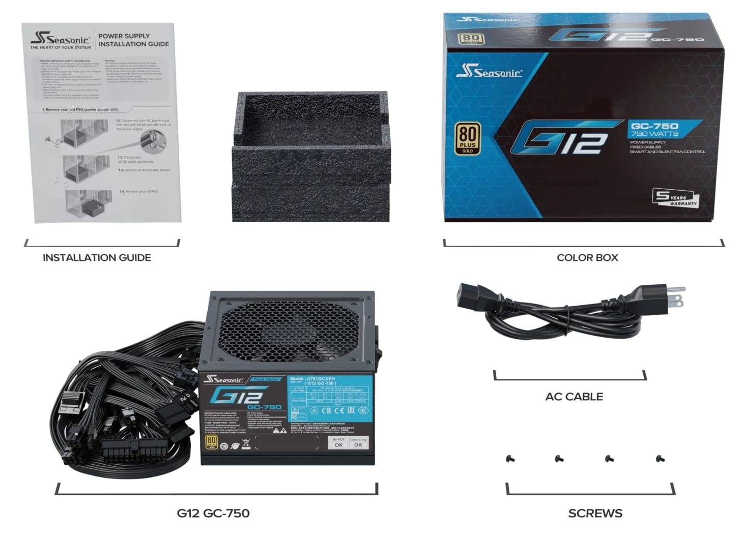 Seasonic Netzteil 750W G12 GC-750 (80+Gold)