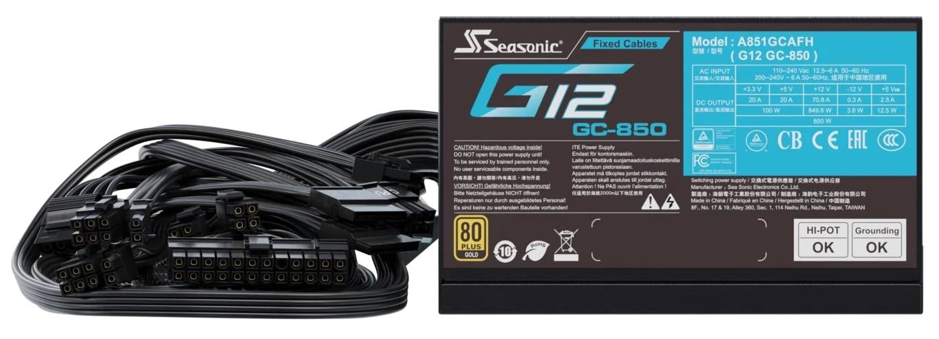 Seasonic Netzteil 850W G12 GC-850 (80+Gold)