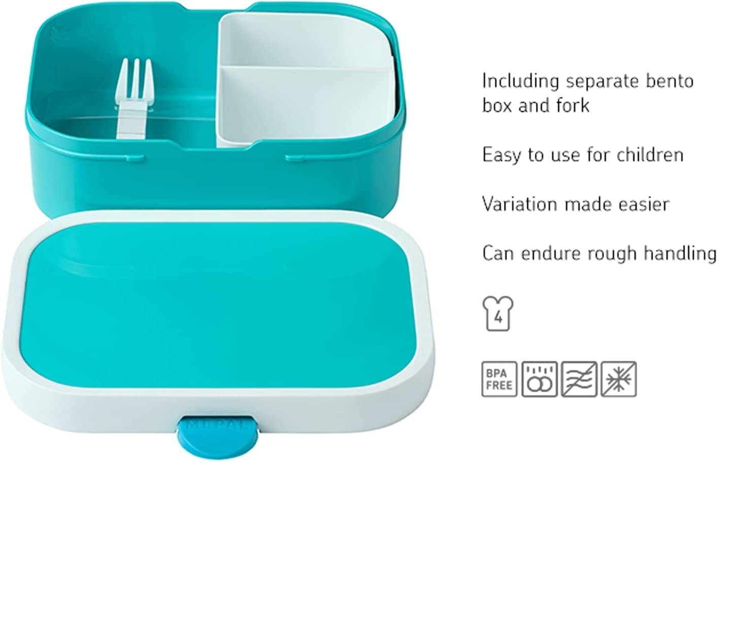 Mepal Pausenset Campus Animal Friends – Trinkflasche und Brotdose mit Bento-Einsatz – ideal für Schule und Freizeit – spülmaschinenfest, ABS,