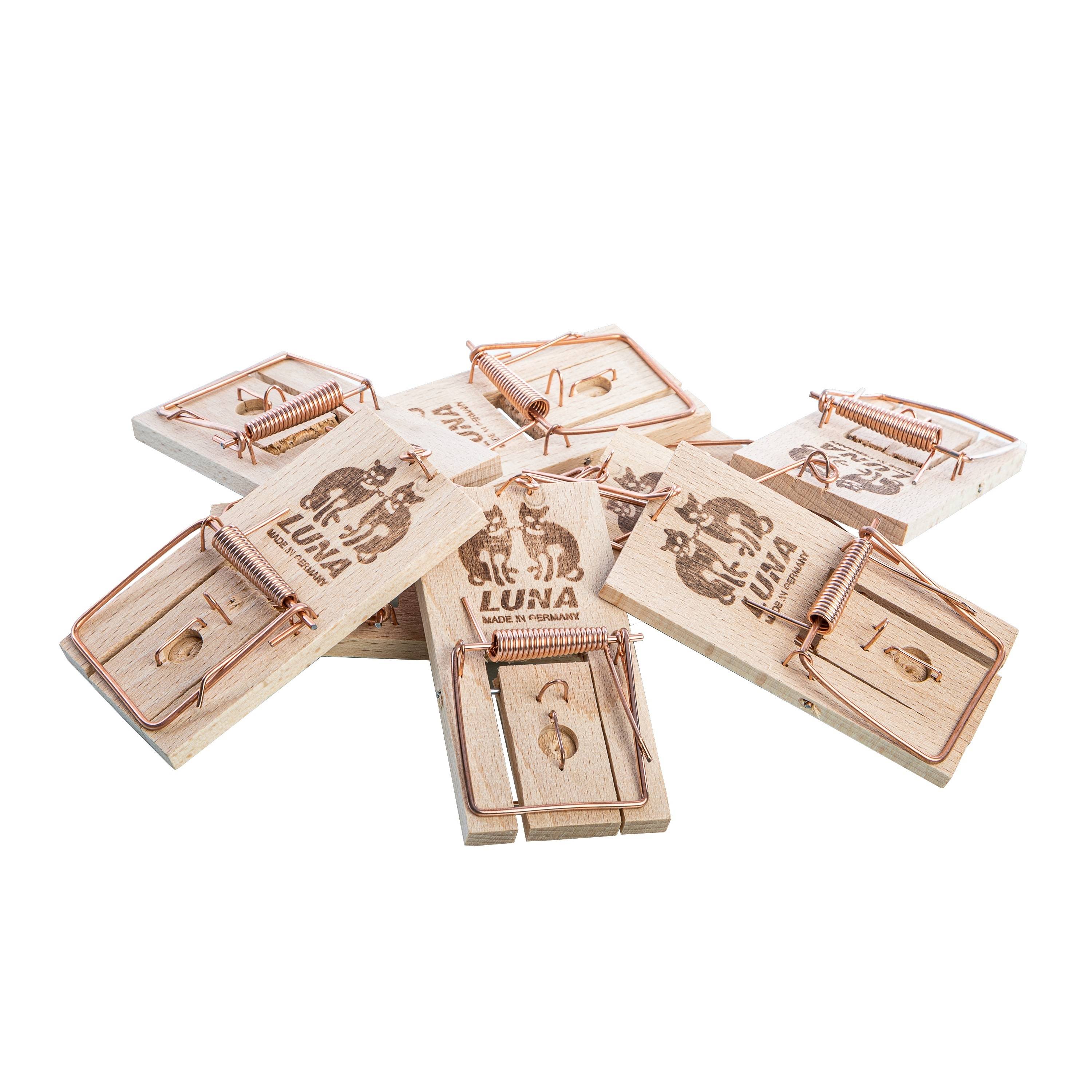 Neustanlo | 10er Pack Mäusefallen aus Holz | Schlagfalle, Schnappfalle | Hohe Schlagkraft | Leicht zu verwenden | Made in Germany