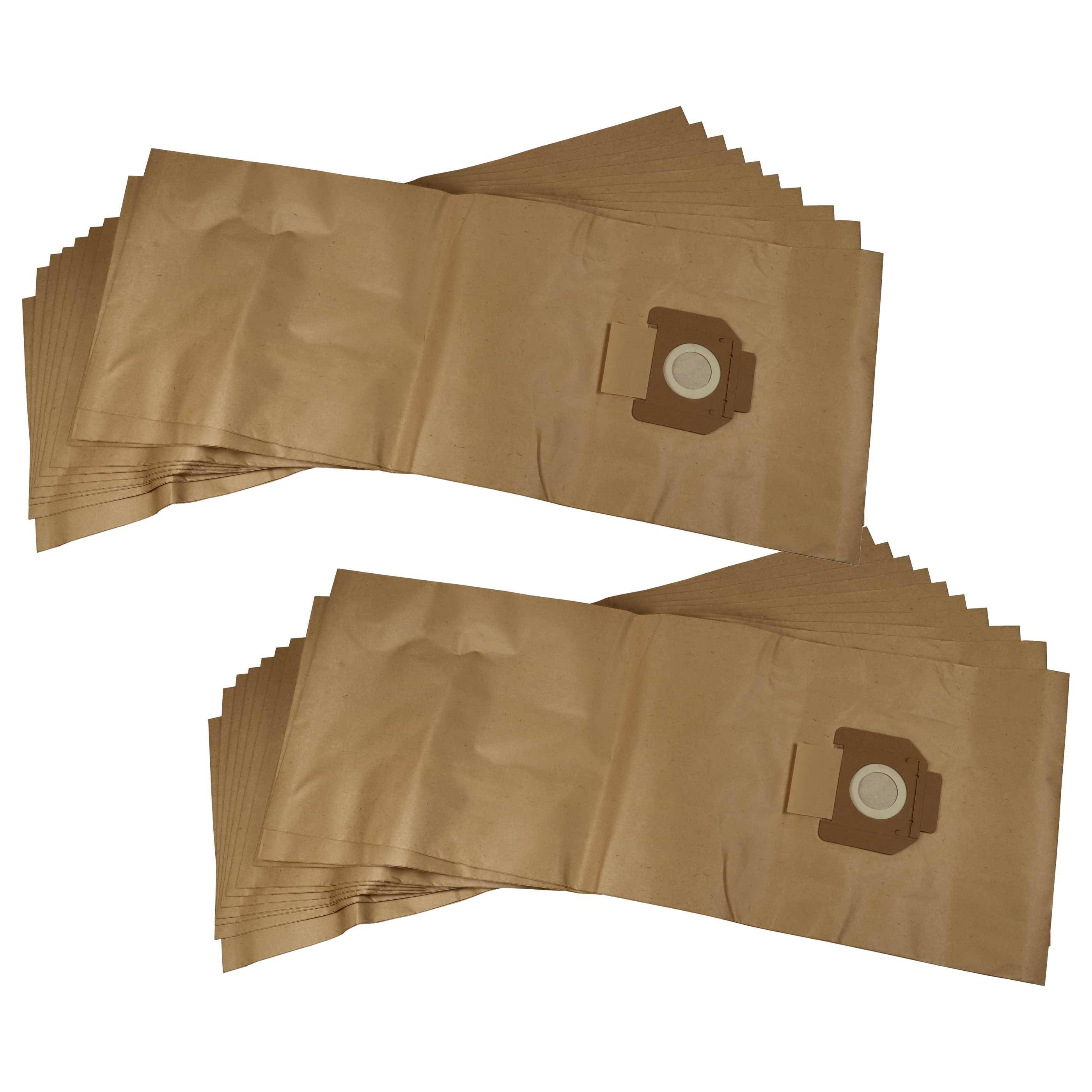 vhbw 20x Staubsaugerbeutel kompatibel mit Nilfisk Attix 791-2M/B1, 40-0M PC Type 22 Staubsauger - Papier, 94cm x 35cm braun