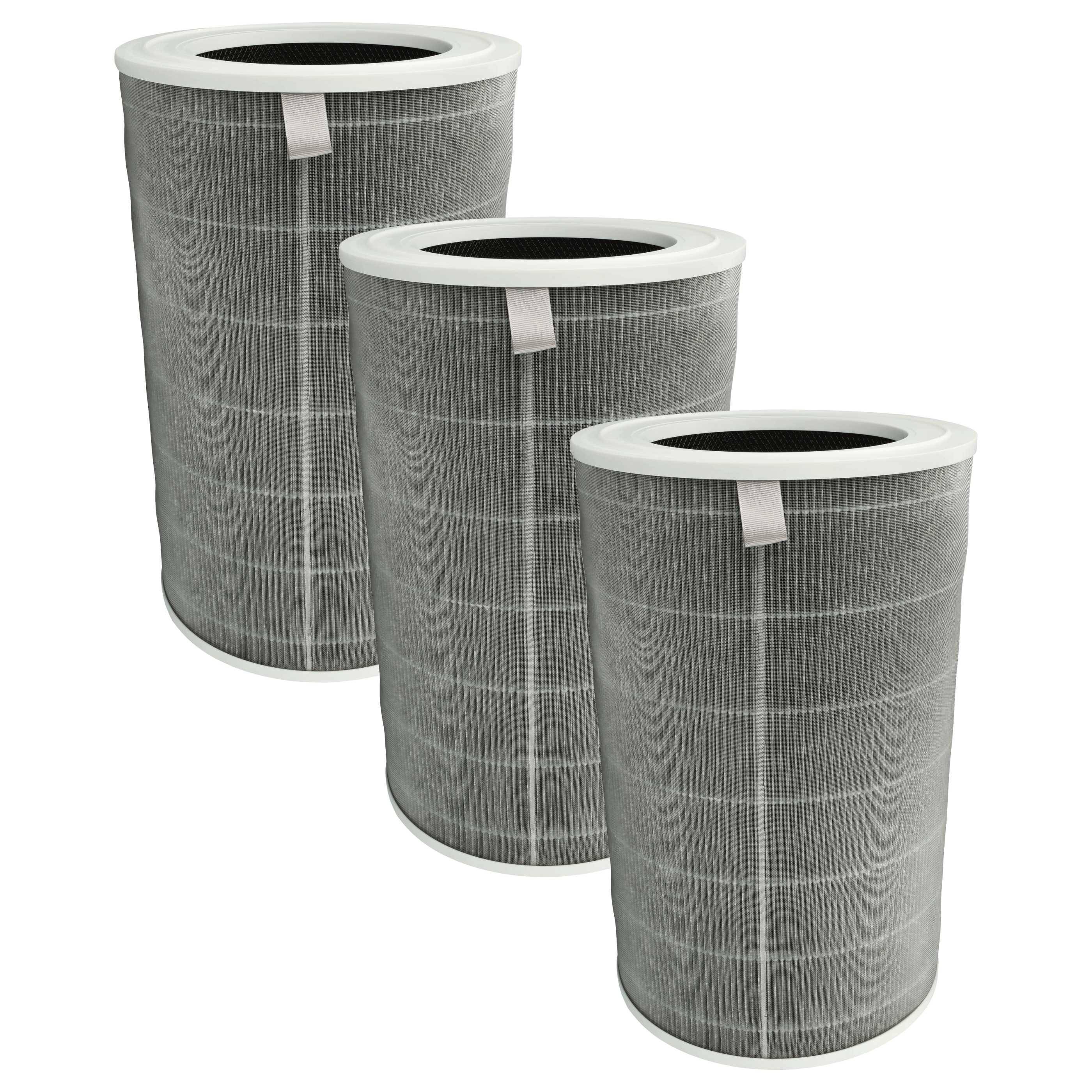 vhbw 3x Aktivkohlefilter Ersatz für Xiaomi 6934177743672, M15R-FLP-GL für Luftreiniger - H12 Luftfilter Grau Weiß