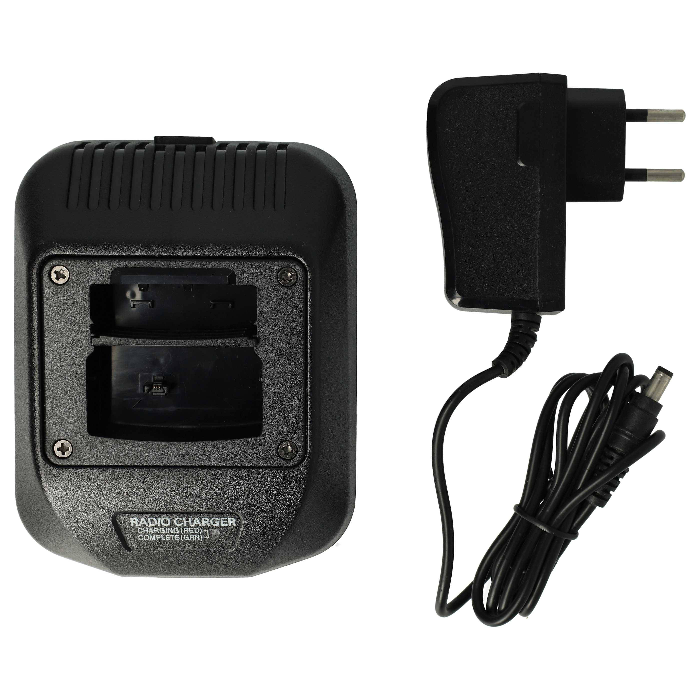 vhbw Akku-Ladegerät kompatibel mit Motorola MTP850S, PTX850 Funkgerät Walkie Talkie Akkus (Ladeschale, Netzteil) - 4,4 V, 1,0 A