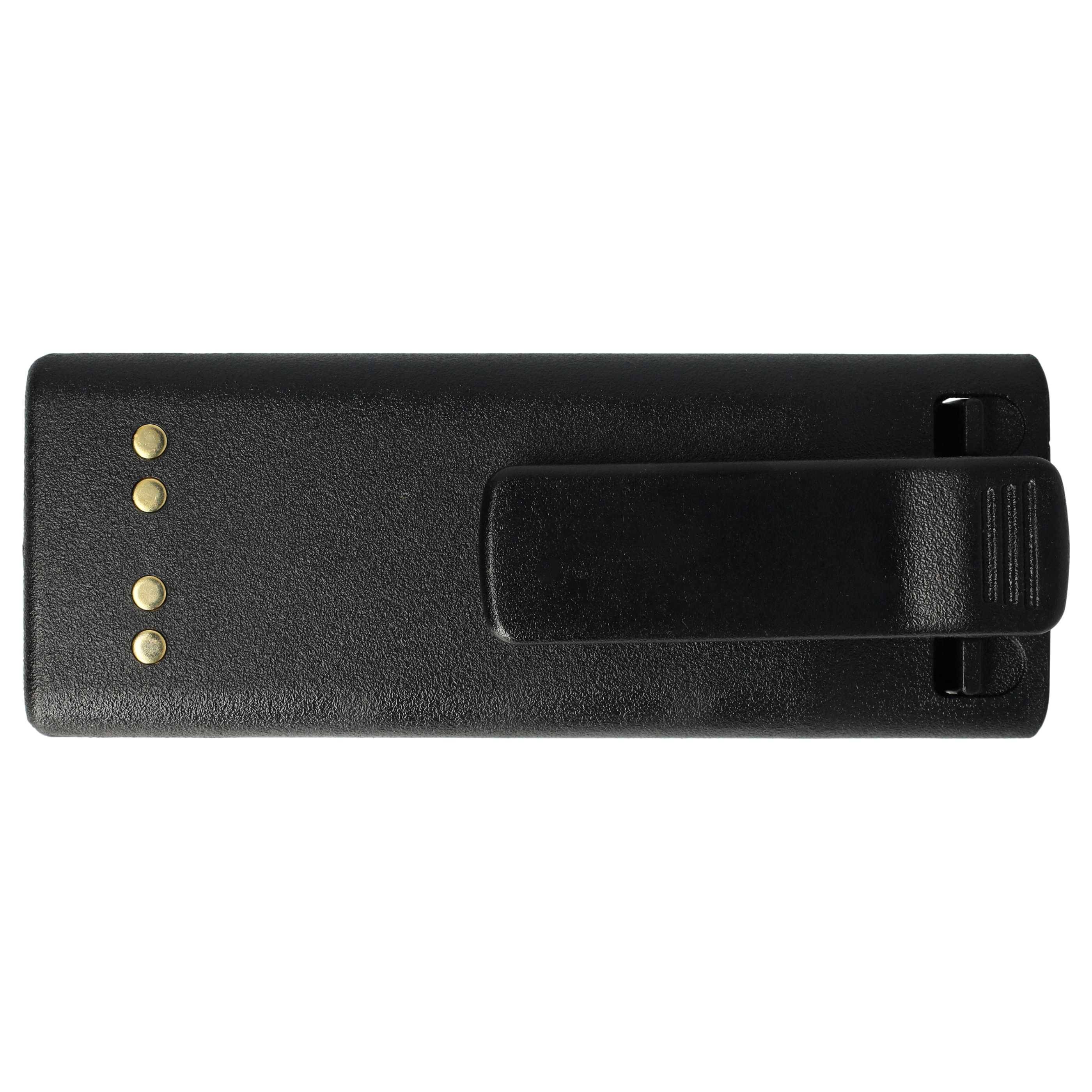 vhbw Akku Ersatz für Motorola NTN7144CR für Funkgerät, Walkie Talkie (1800 mAh, 7,5 V, NiMH) + Gürtelclip