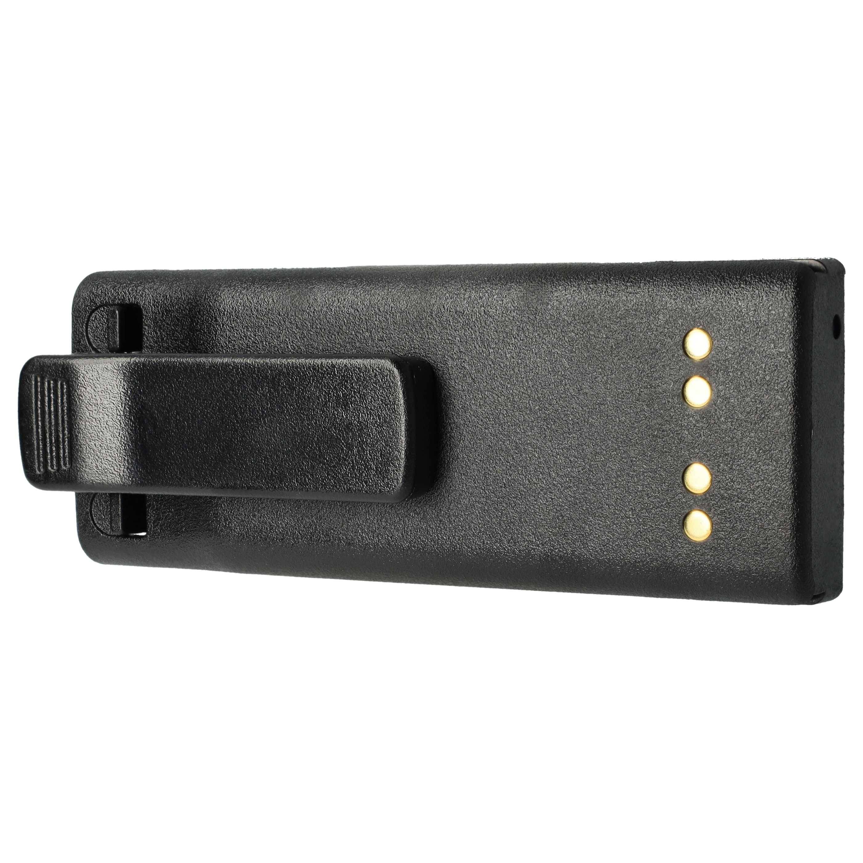 vhbw Akku Ersatz für Motorola NTN7144CR für Funkgerät, Walkie Talkie (1800 mAh, 7,5 V, NiMH) + Gürtelclip