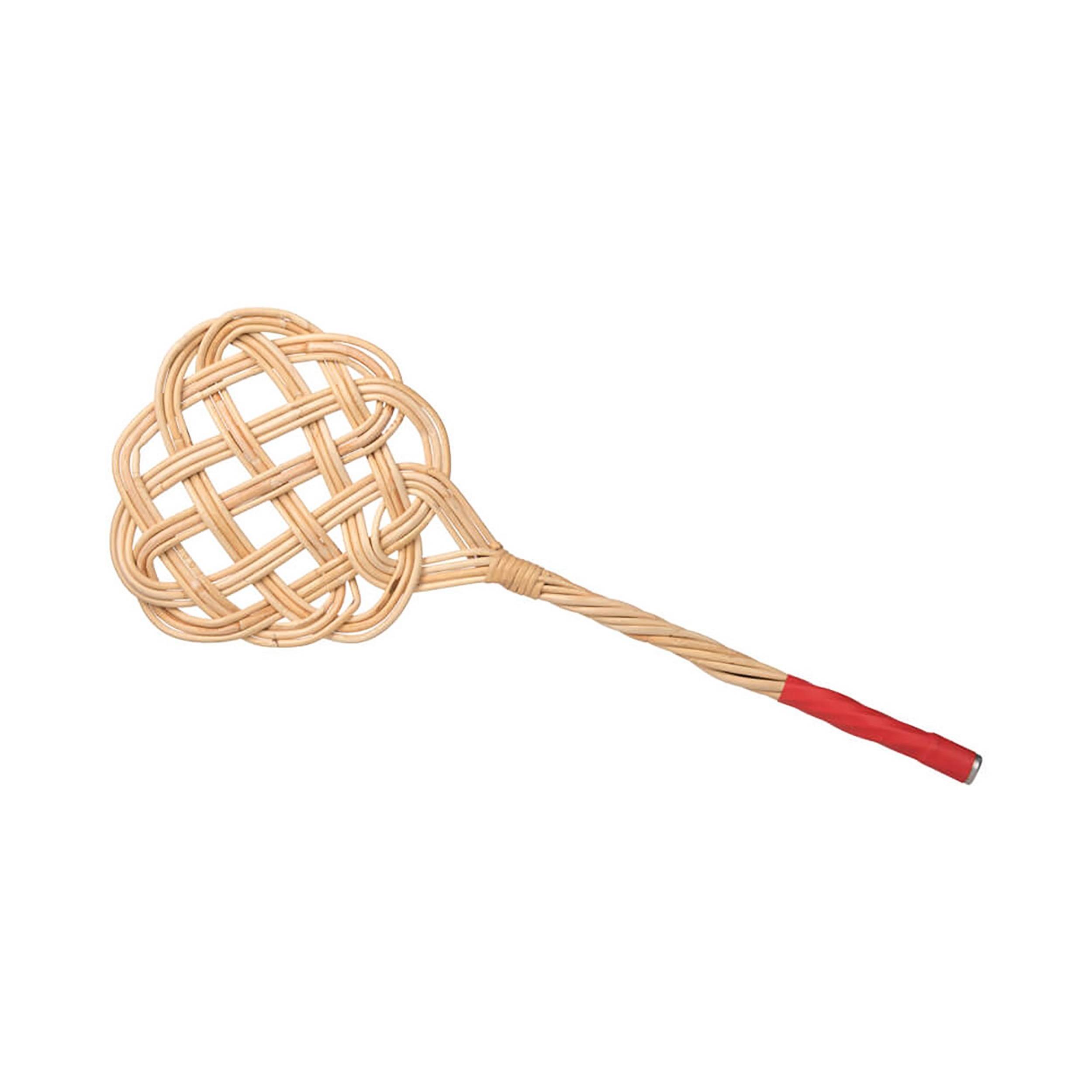 Adam Schmidt | Teppichklopfer in Sonnenform mit Handschutz | 3-fädiges Natur Rattan | länglich hell | 75x26 cm | flexibel und robust