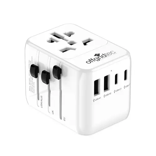 Offgridtec Reiseadapter Universal Weltweit Schuko 2x USB-A und 2x USB-C Weiß Offgridtec Reiseadapter Universal Weltweit Schuko 2x USB-A und 2x USB-C Weiß