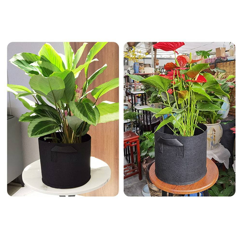 Grow Bag Pflanztasche mit Henkeln Plant Grow Bag Pflanzsack Stofftopf Rund Herbgarden Jungle Bag 3 Gallon - 11 Liter