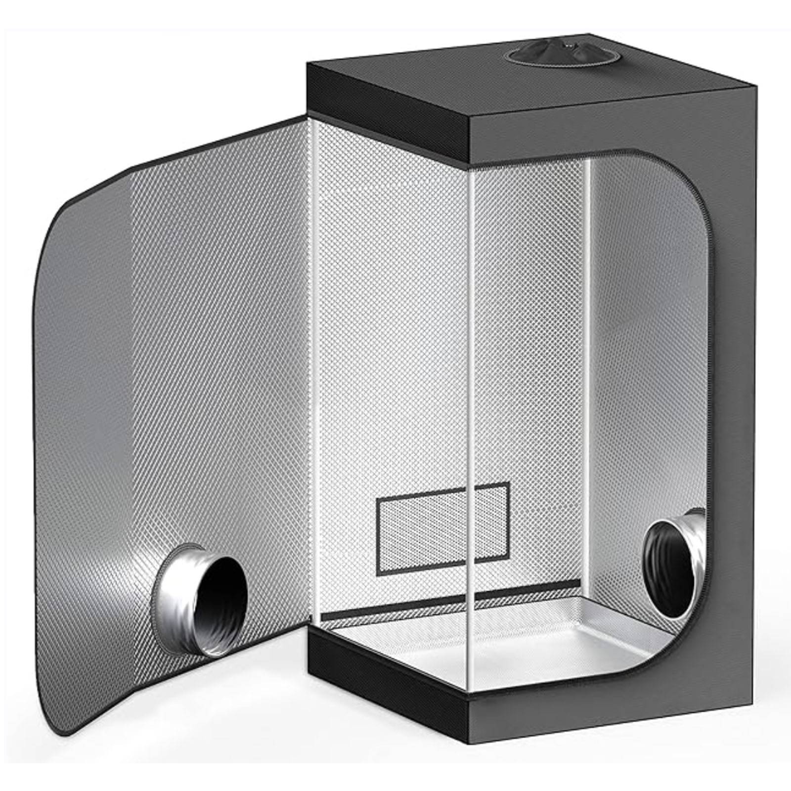 Growbox Komplettset LED 80x80x160cm Gewächshaus Growtent Zuchtzelt + 85W Grow Light & 360° Rotation Ventilator Fan