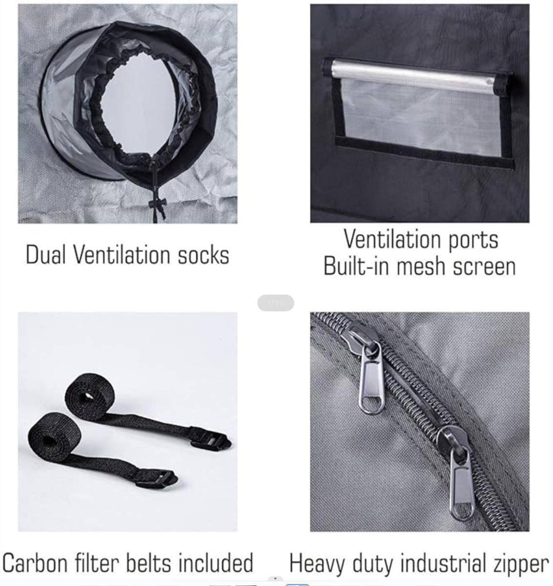 Grow Box Gewächshaus Zelt Zuchtzelt 80x80x160cm Growschrank Growzelt Zuchtschrank 600D Grow Tent Zimmerpflanze Growzelt