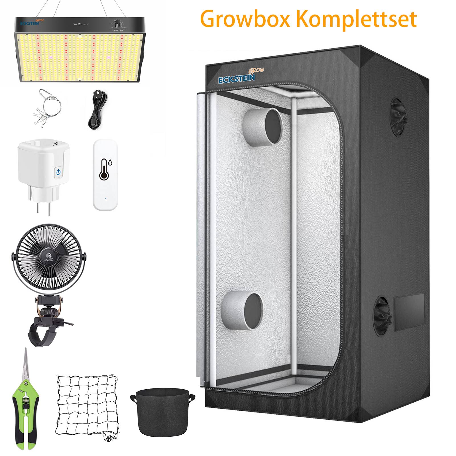 Growbox Komplettset 80x80x160 cm mit 100W LED Pflanzenwachstumslampe, Anbauzelt, Gewächshaus-Komplettset