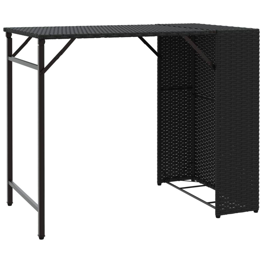 vidaXL 5-tlg. Garten-Essgruppe Faltbar Schwarz Poly Rattan