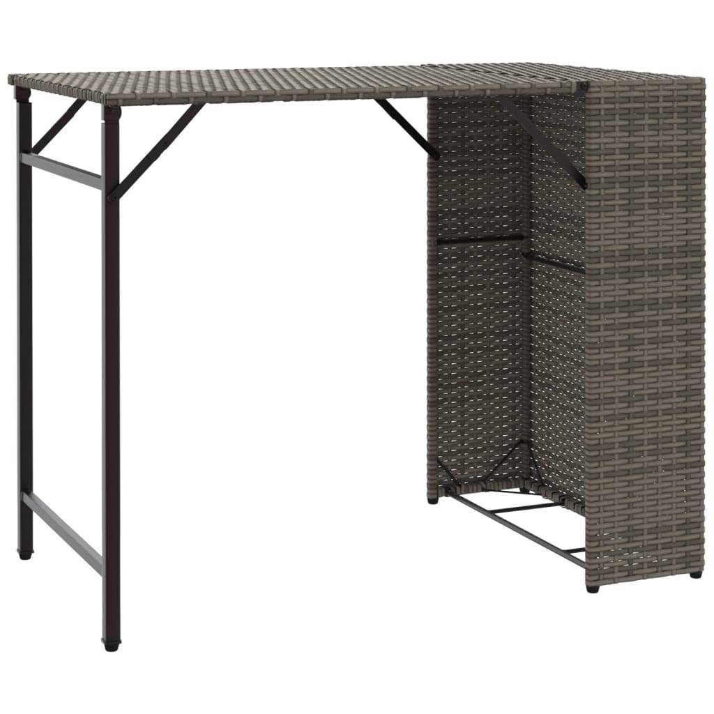 vidaXL 5-tlg. Garten-Essgruppe Klappbar Grau Poly Rattan
