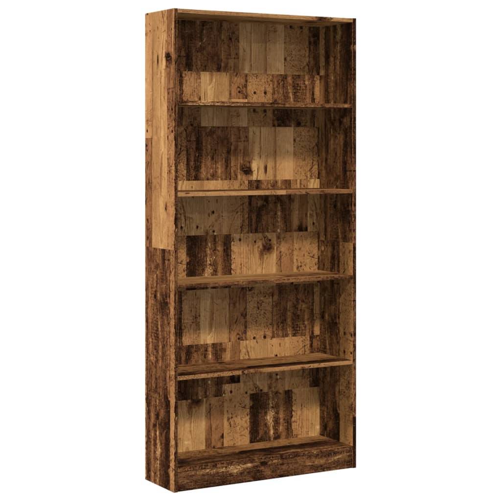vidaXL Bücherregal Altholz-Optik 80x24x176 cm Holzwerkstoff
