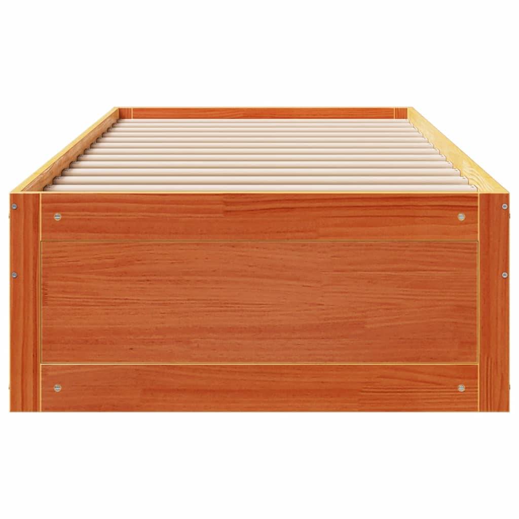 vidaXL Massivholzbett ohne Matratze mit Schubladen Braun 90x190 cm
