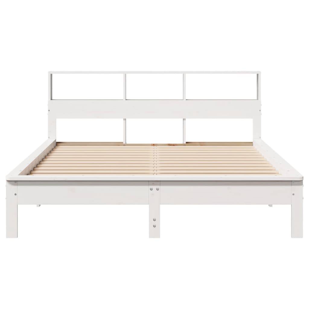vidaXL Massivholzbett ohne Matratze Weiß 140x200 cm Kiefernholz