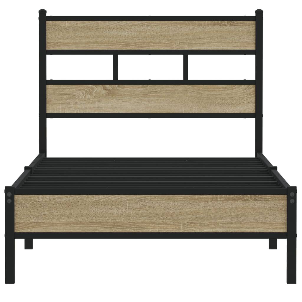 vidaXL Bettgestell ohne Matratze Sonoma-Eiche 75x190 cm Holzwerkstoff